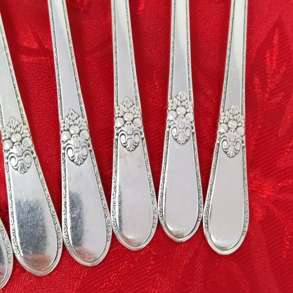8X DF Rogers Bros ADORATION International SilverPlate Dinner Forks